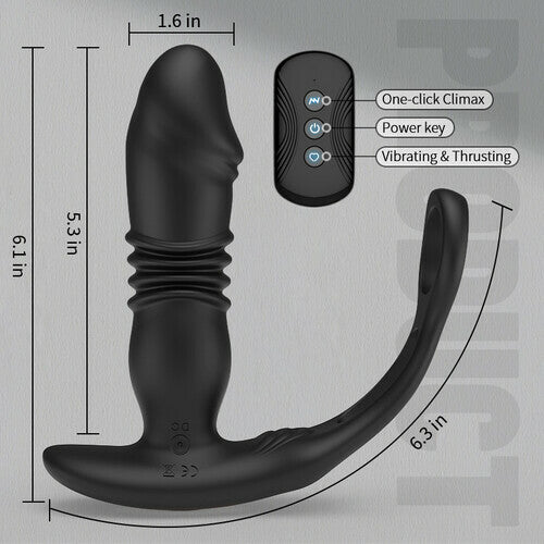 SAUL Glans 3 -Thrusting & 12 -Vibrating Cock Rings Prostate Massager - OORGA