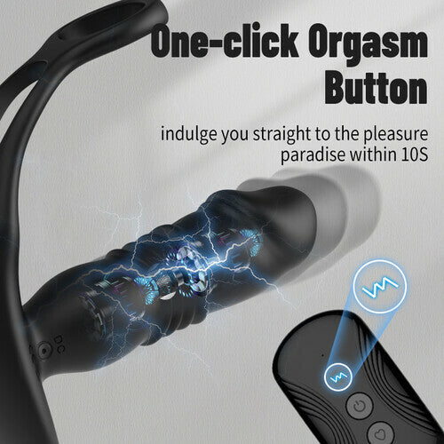 SAUL Glans 3 -Thrusting & 12 -Vibrating Cock Rings Prostate Massager - OORGA