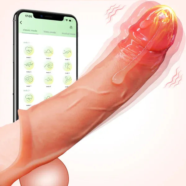 Realistic Vibrating Sleeve Dildo | 10-Mode Couples Enhancer