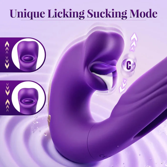 Flicker - Biting Mouth Tongue Clitoral Stimulator Tapping Rabbit Vibrator