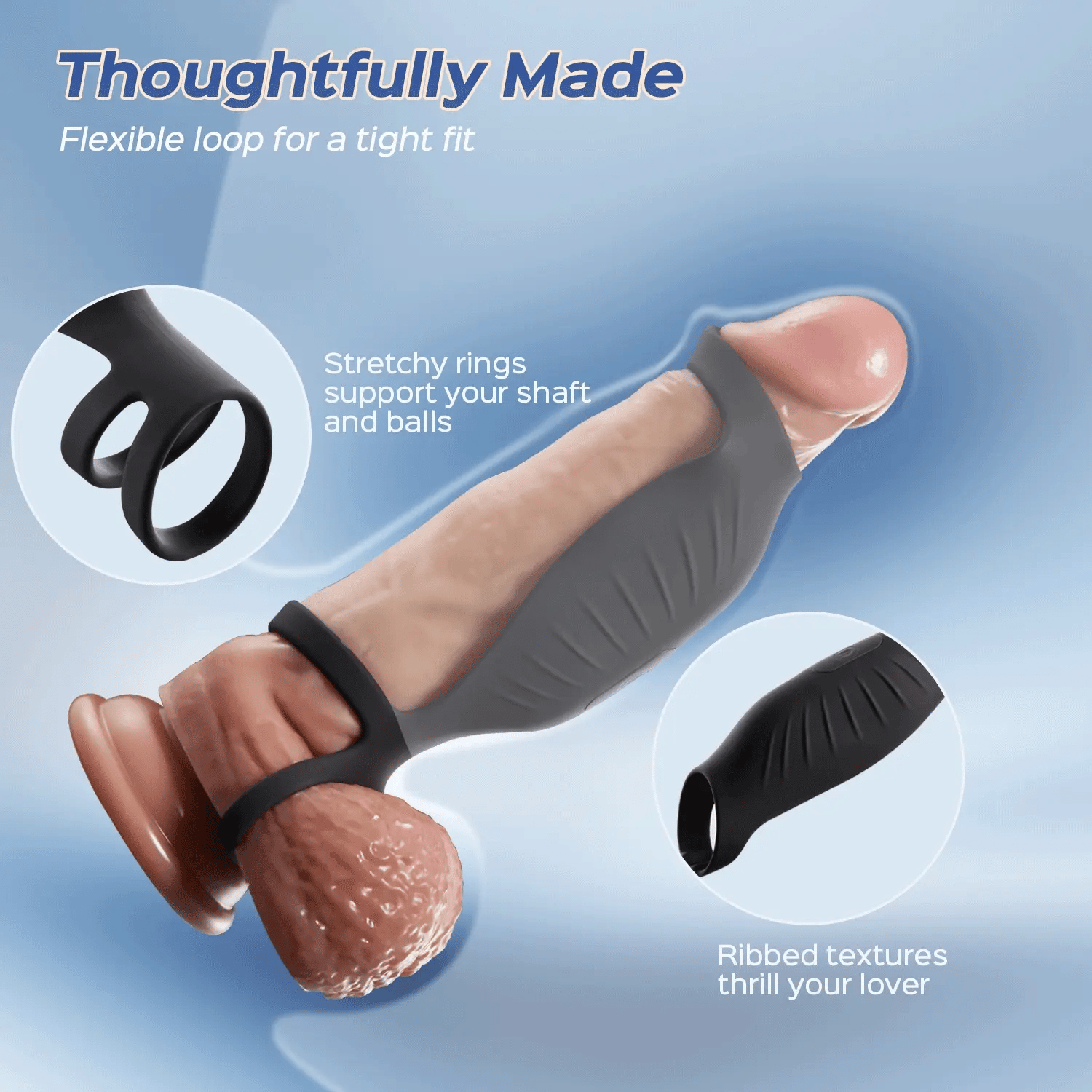 Vibrating Penis Sleeve Enhancer | 2-in-1 Cock Ring Toy 