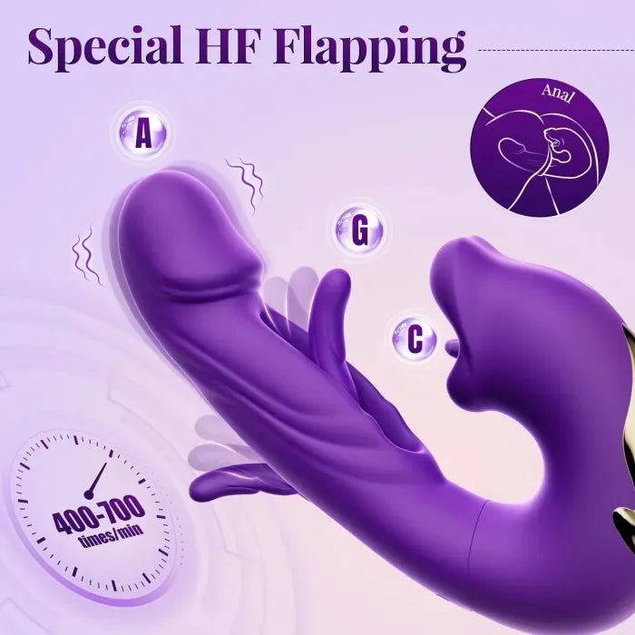 Flicker - Biting Mouth Tongue Clitoral Stimulator Tapping Rabbit Vibrator