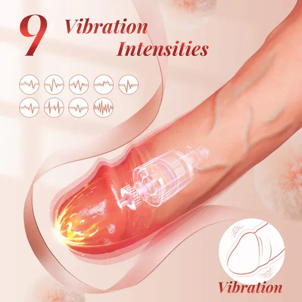 Realistic Vibrating Sleeve Dildo | 10-Mode Couples Enhancer