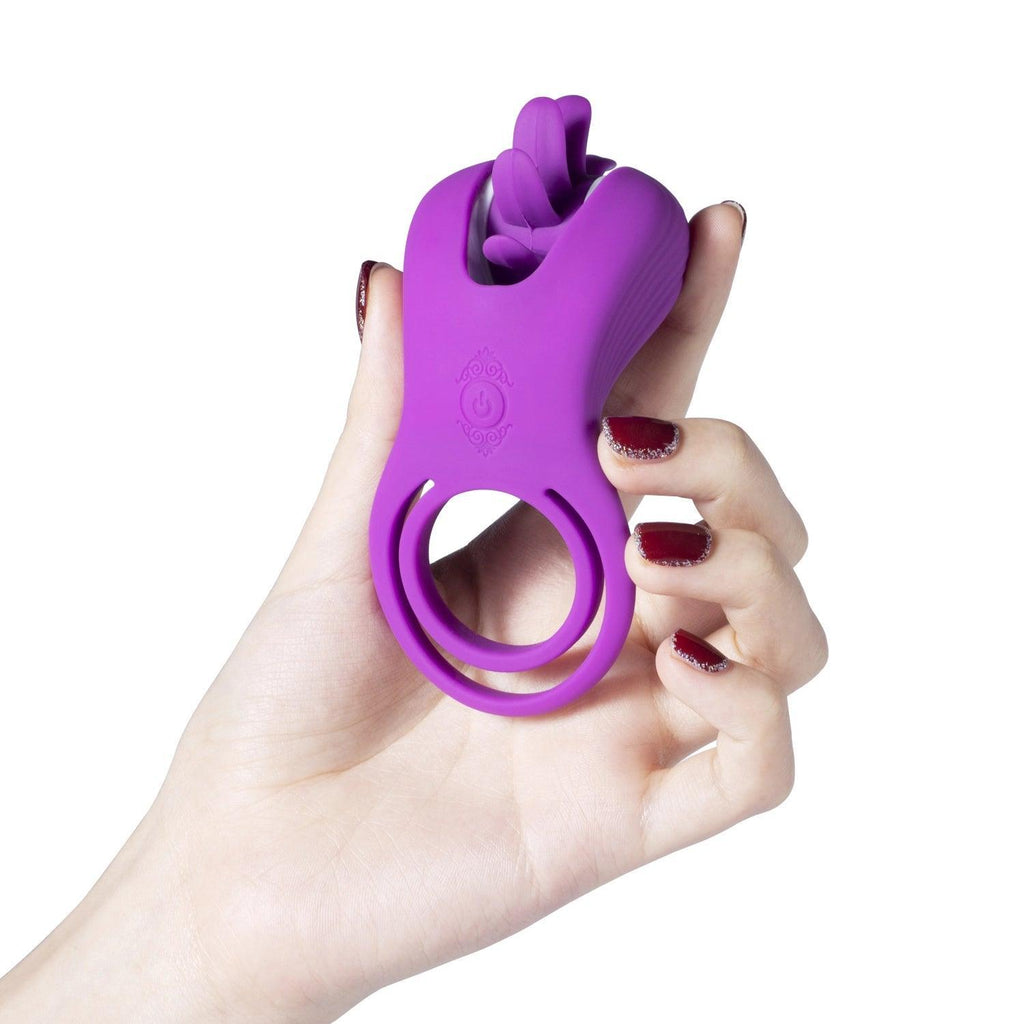 Tongue Clit Licker Ring | Cock Ring with 10 Vibration Modes