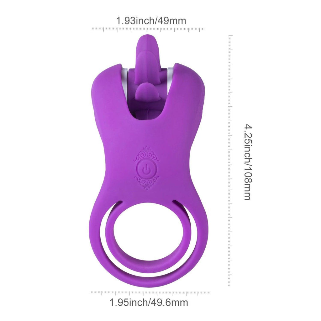 Tongue Clit Licker Ring | Cock Ring with 10 Vibration Modes