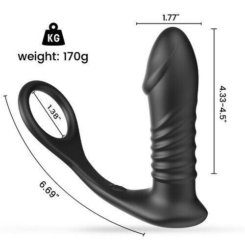 Moore - 10 Thrilling Vibration 3 Thrusting Silicone Remote Control Cock Ring Anal Vibrator - OORGA