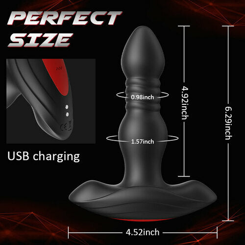 HALE 3 Thrusting 10 Vibrations Anal Plug With Remote Controller - OORGA