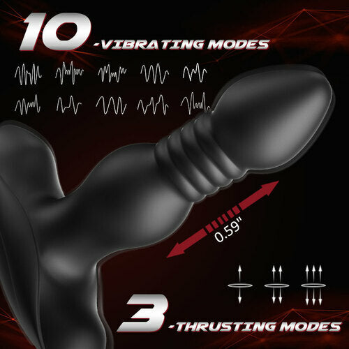 HALE 3 Thrusting 10 Vibrations Anal Plug With Remote Controller - OORGA