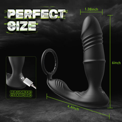 Mason-APP/Controller & 9-Telescopic /Vibration & Cock Rings Prostate Massager - OORGA