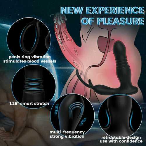 FEALY 7 Vibrations & 7 Thrusts Cock Ring Prostate Massager - OORGA